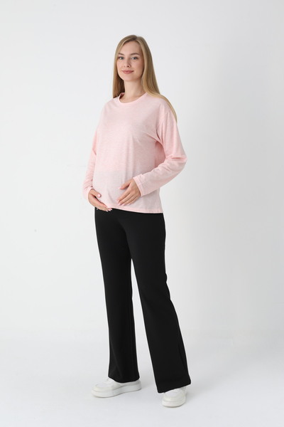 BLACKMORE Women's Pink High Waist Cotton Long Sleeve Tracksuit Set