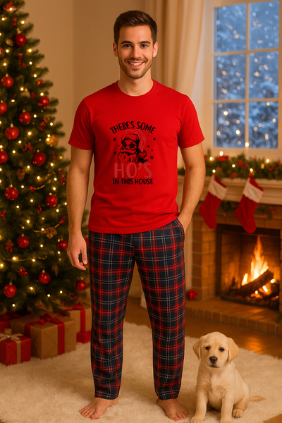 MVRDAR Set pijamale barbati bumbac Colectia Grinch Christmas, sarbatori de Cr...