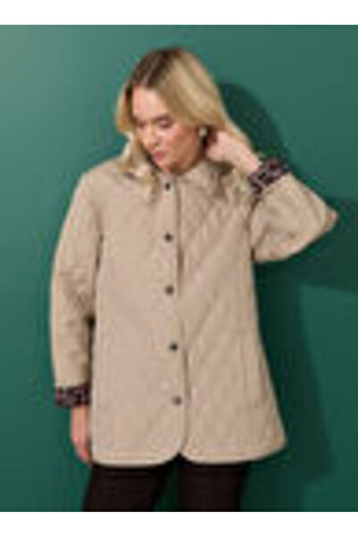 Selen Bej Kadın Standart Kapitone Mont 25KSL6151