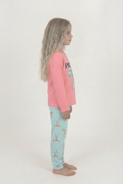 Ceylin Fashion Girls' 100% Cotton Bow Detail Long Sleeve Pajama Set Cf-25030