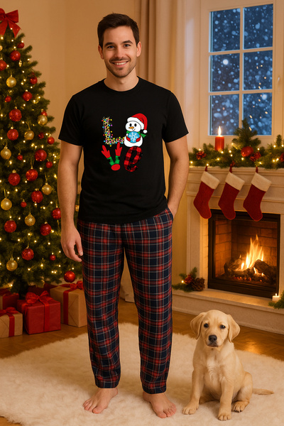 MVRDAR Set pijamale barbati bumbac Colectia Grinch Christmas, sarbatori de Cr...