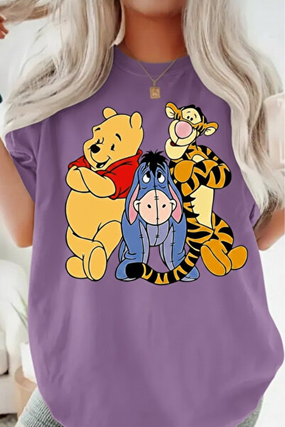 New Shine تي شيرت ويني بوه مطبوع قصة فضفاضة