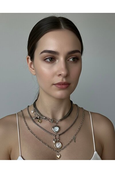 maison bucat Vintage Time Charm Katmanlı Kolye