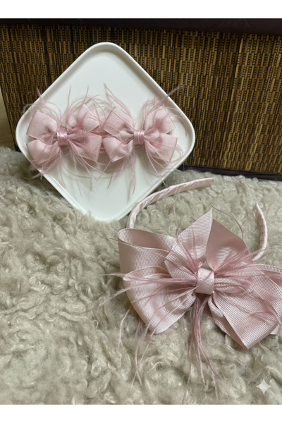 Rengarenk Minikler Twins Headband and Mom Crown, Twin Baby Headband and Mom Crown Set