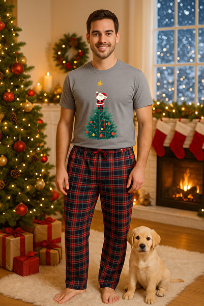 MVRDAR Set pijamale barbati bumbac Colectia Grinch Christmas, sarbatori de Cr...