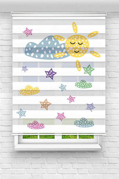 Perdecizade (ENXBOY)GÜNEŞ DİJİTAL BASKILI ZEBRA PERDE-COCUK ODASI-STOR PERDE