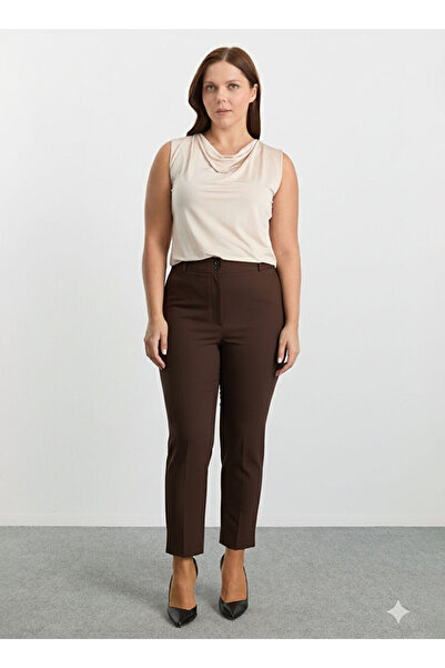 Selen Kahverengi Kadın Normal Pantolon 25KSL5461