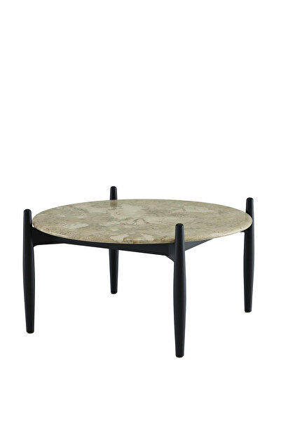 LIGNE ROSET Caffe Latte Mermer Tablalı Ahşap Orta Sehpa