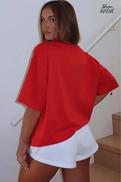 New Shine Μπλουζάκι Unisex oversized χωρίς στάμπα