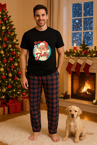 MVRDAR Set pijamale barbati bumbac Colectia Grinch Christmas, sarbatori de Cr...