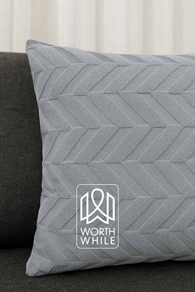 Worth While WorthWhile Mi̇ora Plush Cushion Cover – Anthracite Color (43X43 • 50X50 • 30X50 • 40X60 Size Options Available) – 1 Piece