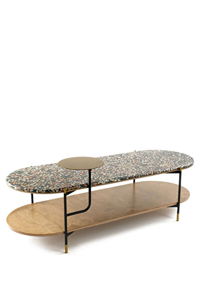 Surtone Arasta Metal Döner Tablalı Orta Sehpa