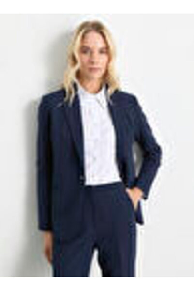 Selen Lacivert Kadın Standart Ceket 25KSL1547