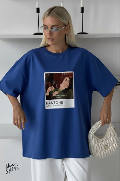 New Shine Pantone cu imprimeu supradimensionat tricou