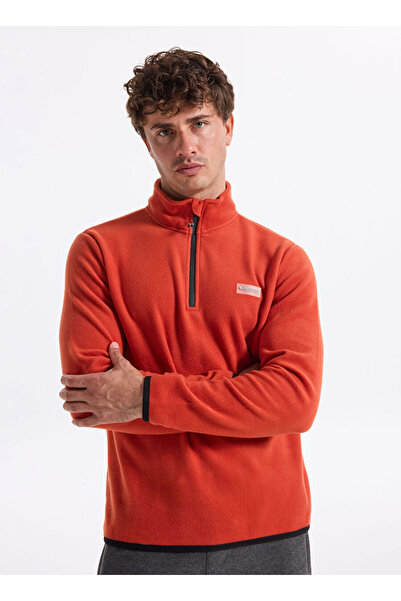 Discovery Expedition Kiremit Erkek Dik Yaka Basic Polar Sweatshırt D4WM-SWT3993