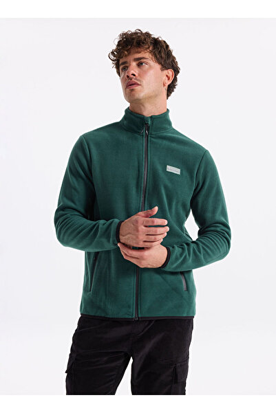Discovery Expedition Koyu Yeşil Erkek Dik Yaka Basic Polar Sweatshırt D4WM-SW...