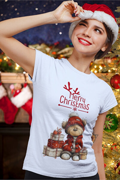 EYMORA تي شيرت مطبوع عليه عيد الميلاد المجيد