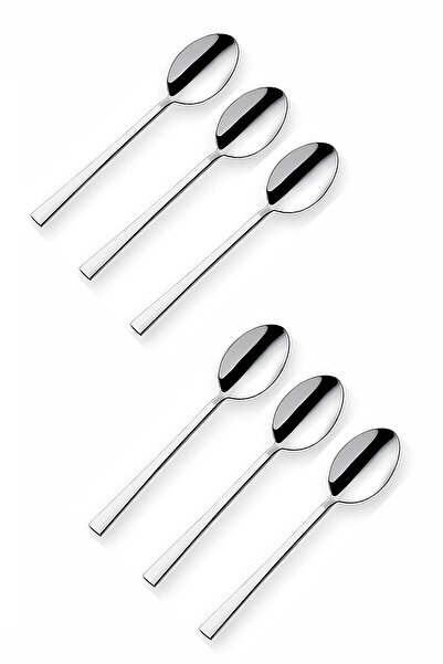 BOSSİO 6 Pieces of Luxury Tea Spoon Chopstick Model (Stainless Steel)