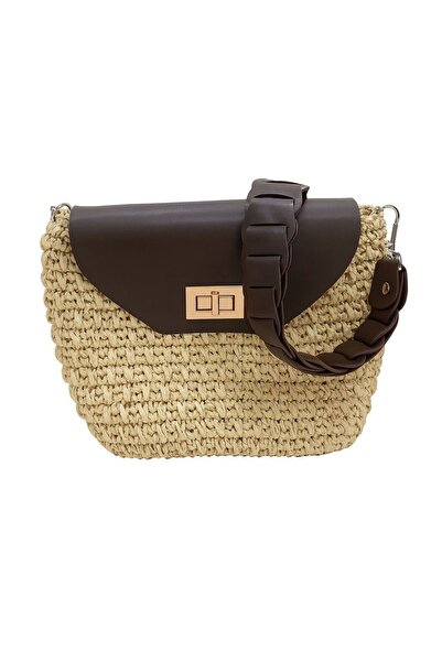 SIBERIAN WELNESS Women's Hand Knitted Straw Shoulder Bag