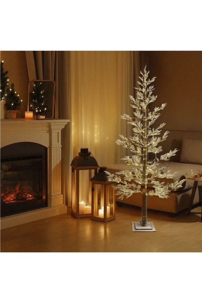 Brad de Craciun Artificial Snowy Christmas Tree 180 cm with Natural Cones and 600 LED Lights Premium Model