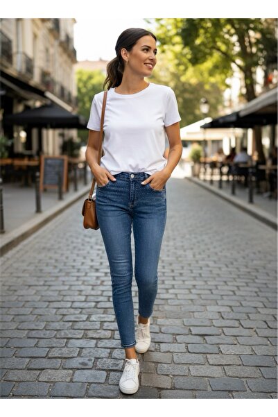 CATALEYA Blugi dama cu talie medie si pietre