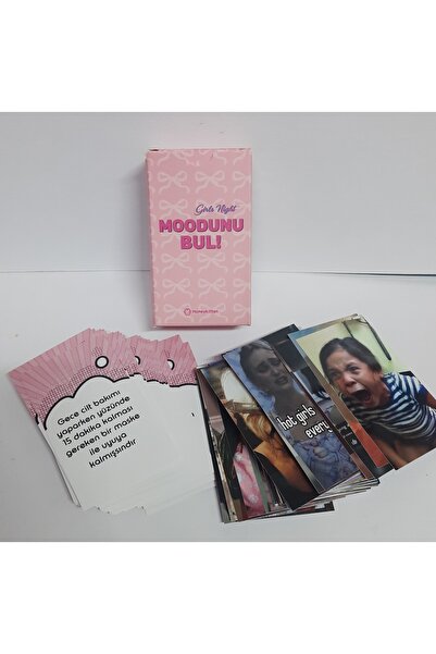 Modunu Bul Girly Night(Kiz Gecesi), 80 Kartli Eğlenceli Genç Yetişkin Arkadaş Yılbaşı Oyun Kartları