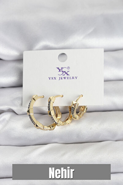 Nehir أقراط نسائية من حجر الزركون باللون الذهبي هدية عيد الحب للأمهات والمعلم...