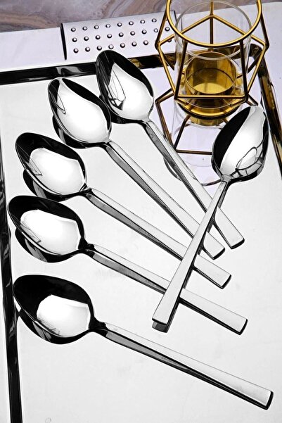 BOSSİO 6 Pieces of Luxury Flat Chopsticks Model (Stainless Steel)