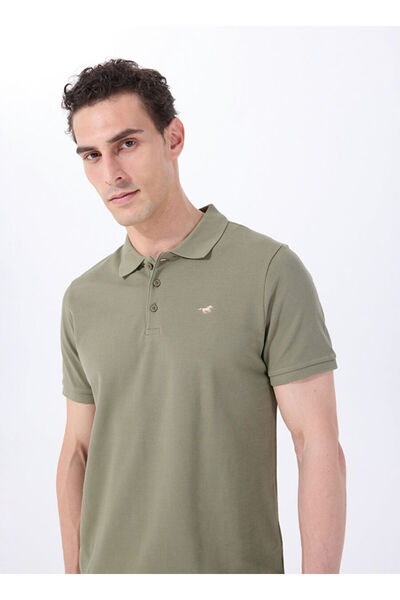 Mustang Haki Erkek Relaxed Baskılı Polo T-Shirt M5SM-TST1335