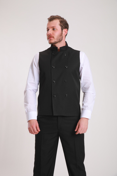Das Uniform Waiter Double-Breasted Vest Black