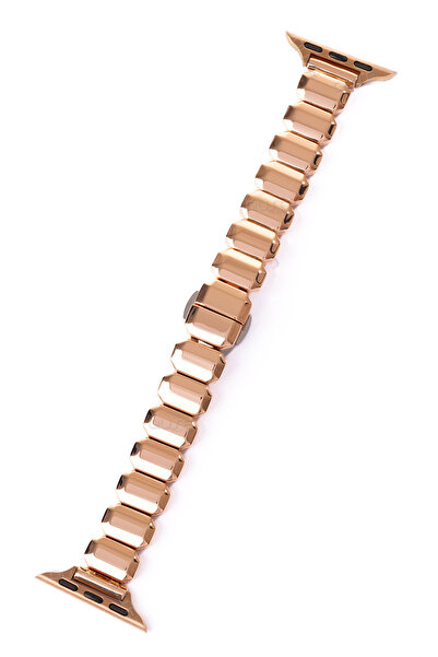 Quse Onyx Steel Band Compatible with Apple Watch – Rose Gold – Series 10/11 42mm & 41Mm/40Mm/38Mm