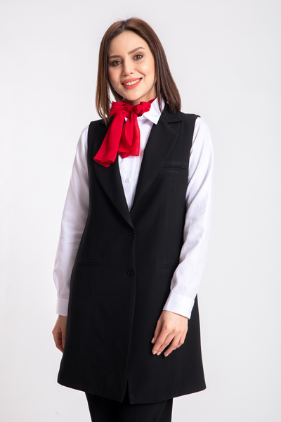 DAŞ ÜNİFORMA Classic Women's Waitress Tunic Black Work Uniform