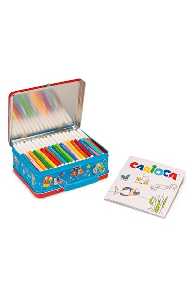 OEM Set cutie metalică cu 80 de markere lavabile cu vârf fin și bloc de desen...