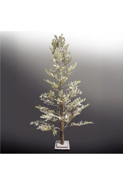 Brad de Craciun Artificial Snowy Christmas Tree 180 cm with Natural Cones and 600 LED Lights Premium Model