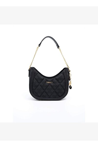 Silver Kadın Omuz Çantası 1168-46043 POLO ÇANTASI M178 SİYAH-MAT SİYAH