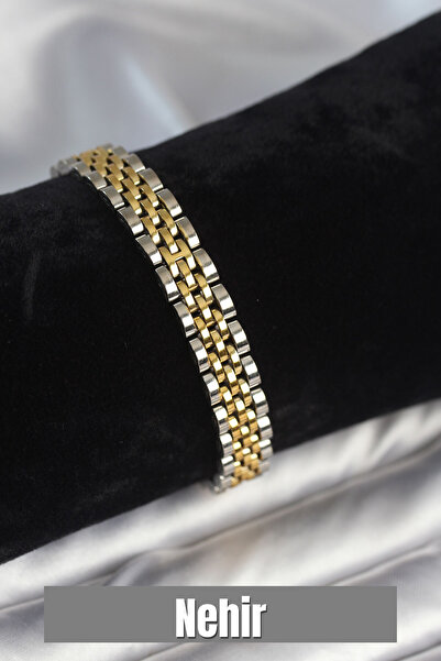 Nehir سوار رجالي من الفولاذ 316L بسمك 9 مم بلون ذهبي وفضي للعشاق والأمهات وال...