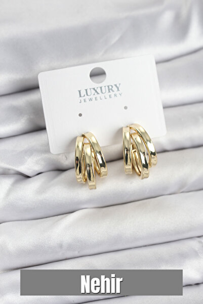 Nehir أقراط نسائية من النحاس بلون ذهبي عتيق، هدية لعيد الحب والأمهات والمعلما...