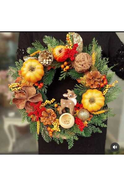 lolipophobi Wildshiny Door Ornament 40 Cm, Decor, Wreath, Gift, Winter, Autum...