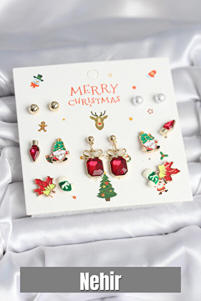 Nehir 8 أزواج من الأقراط النسائية ذات الطابع العام الجديد هدية عيد الحب للأمه...