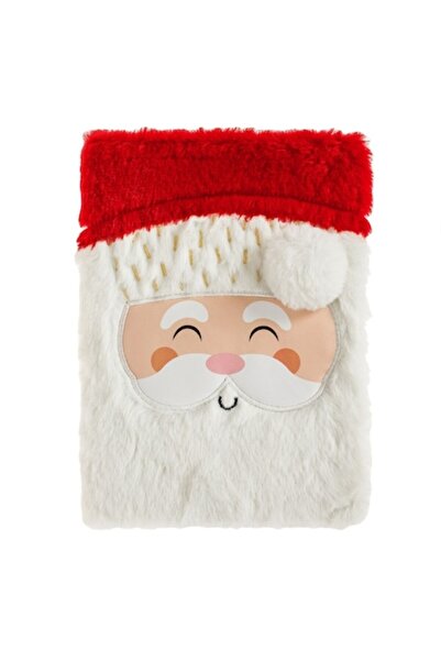 OEM A5 Notebook - Santa Claus Head, White/Red Fur Cover, 80 Sheets