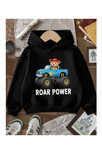 Tiny and Co 100% Cotton Roar Power Printed Kids Hoodie