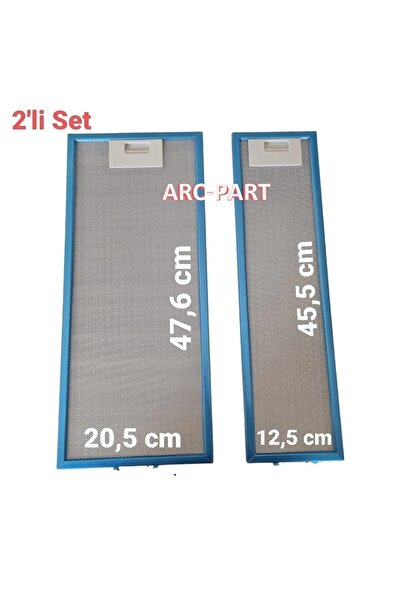 ARC-PART ALPİNA ASPİRATÖR ALÜMİNYUM FİLTRE - 2'Lİ SET - ( 20,5x47,6 cm / 12,5...