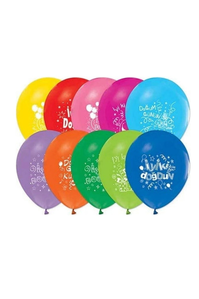 Srctech Helyuma Uyumlu İyi Doğdun Baskılı Balon Doğum Günü Balonu 12 Inch 10 ...