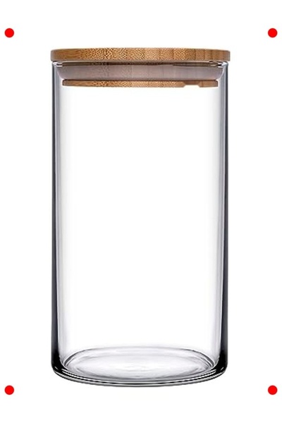 markentegra Glass Storage Jar with Wooden Lid 1.48 L