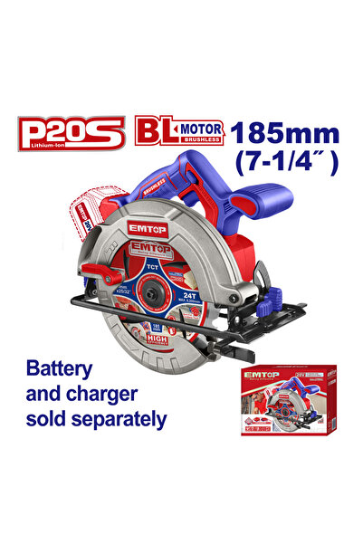 EMTOP Circular Saw Without Battery And Charger, Brushless Motor