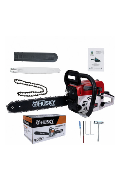 DDT Husky 0052 petrol chainsaw, 52cc, 4 HP, 40 cm blade, complete set of accessories