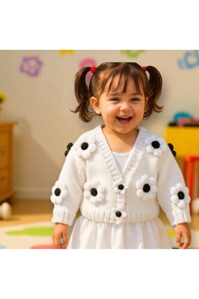 Charme Elegant Hand-Knitted Girl's Cardigan