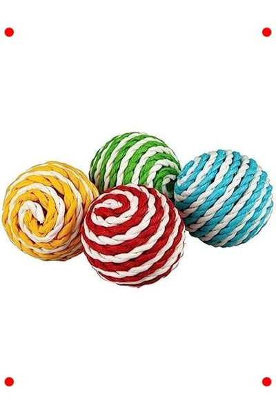 markentegra Drawstring Colorful Sound Cat Ball Toy (2 Pieces)