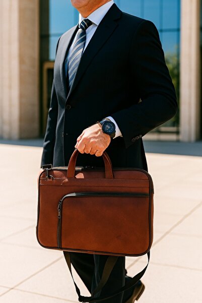 Newish Polo Ανδρική τσάντα από συνθετικό δέρμα για χαρτοφύλακα και φορητό υπολογιστή-13 ιντσών