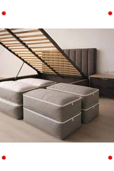 ulupazarlama 4'lü Kalın Kumaş Bazaaltı Saklama Hurcu, Gri